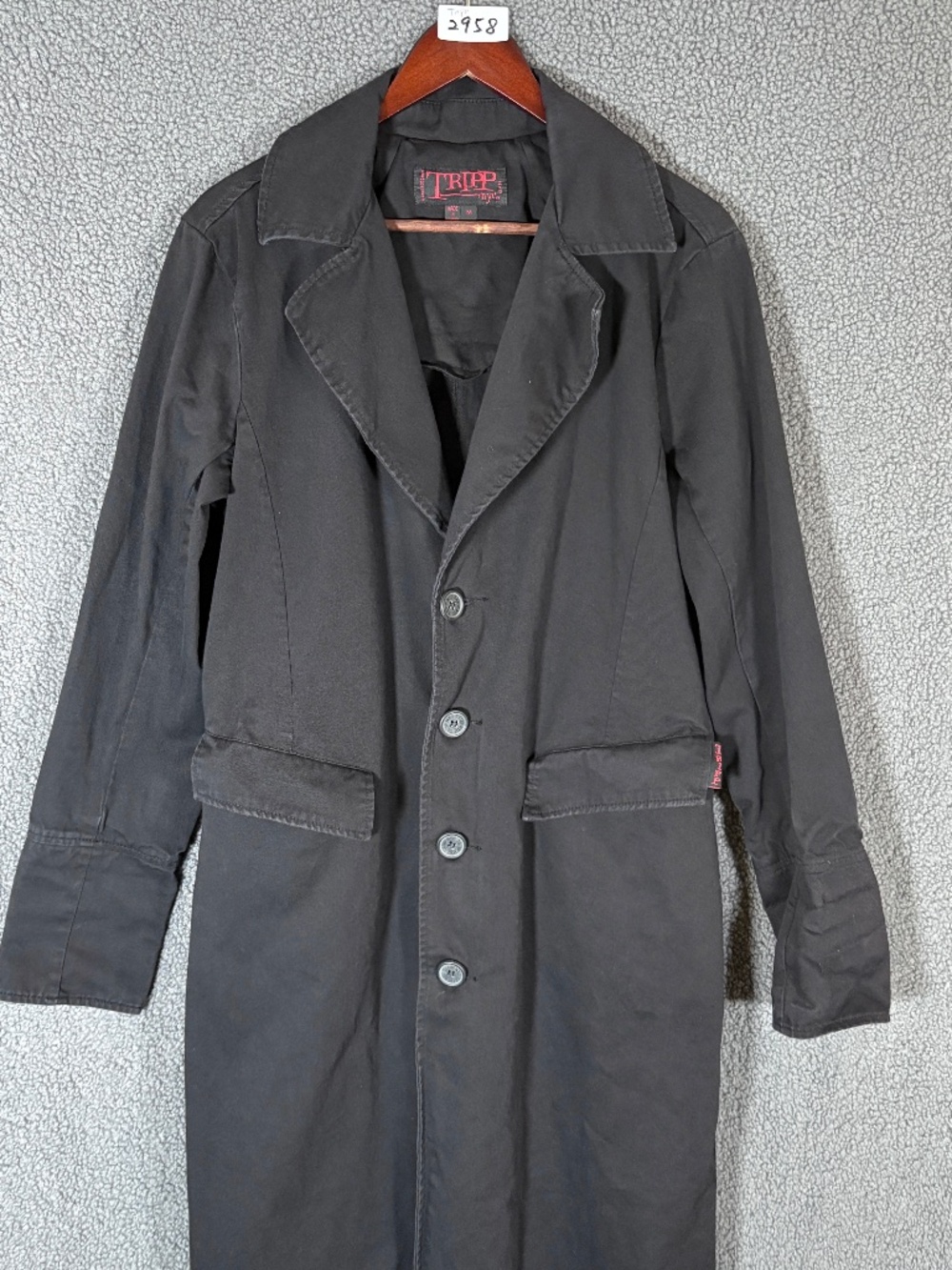 Tripp NYC Cotton Trench Coat - Men's Size M - Black